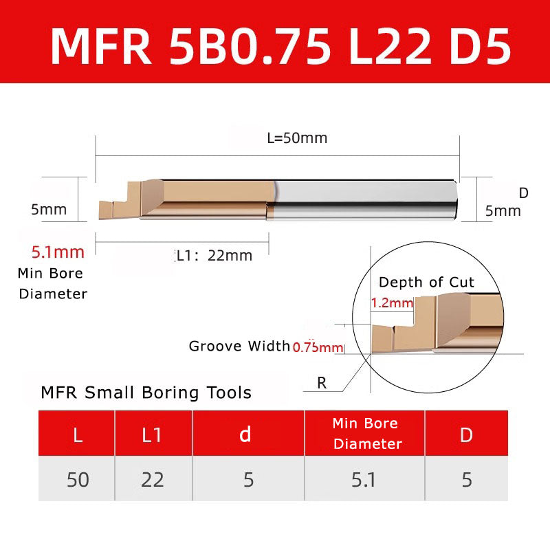 4051 MFR tungsten steel end face slot cutter, small diameter inner hole boring cutter, hard integral alloy small hole end face CNC MFL turning tool holder Shandong Denso Pricision Tools Co.,Ltd.